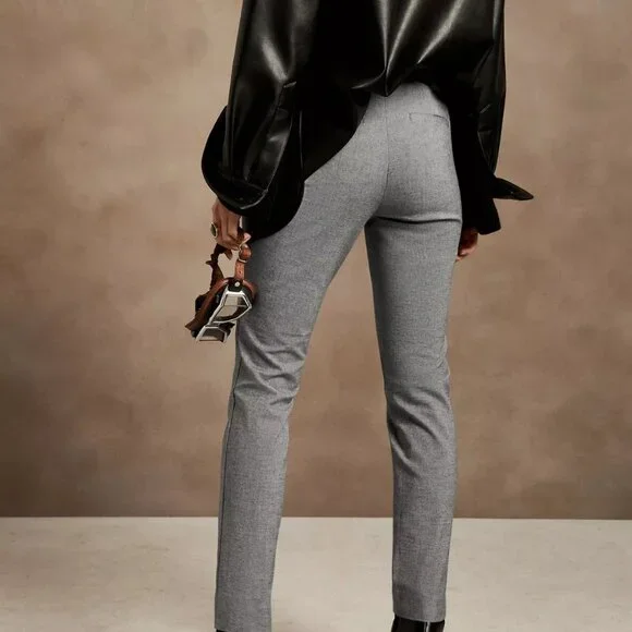 Banana Republic women's Petite Sloan gray Heathered Slim Ankle size 12 petite. - Picture 2 of 10